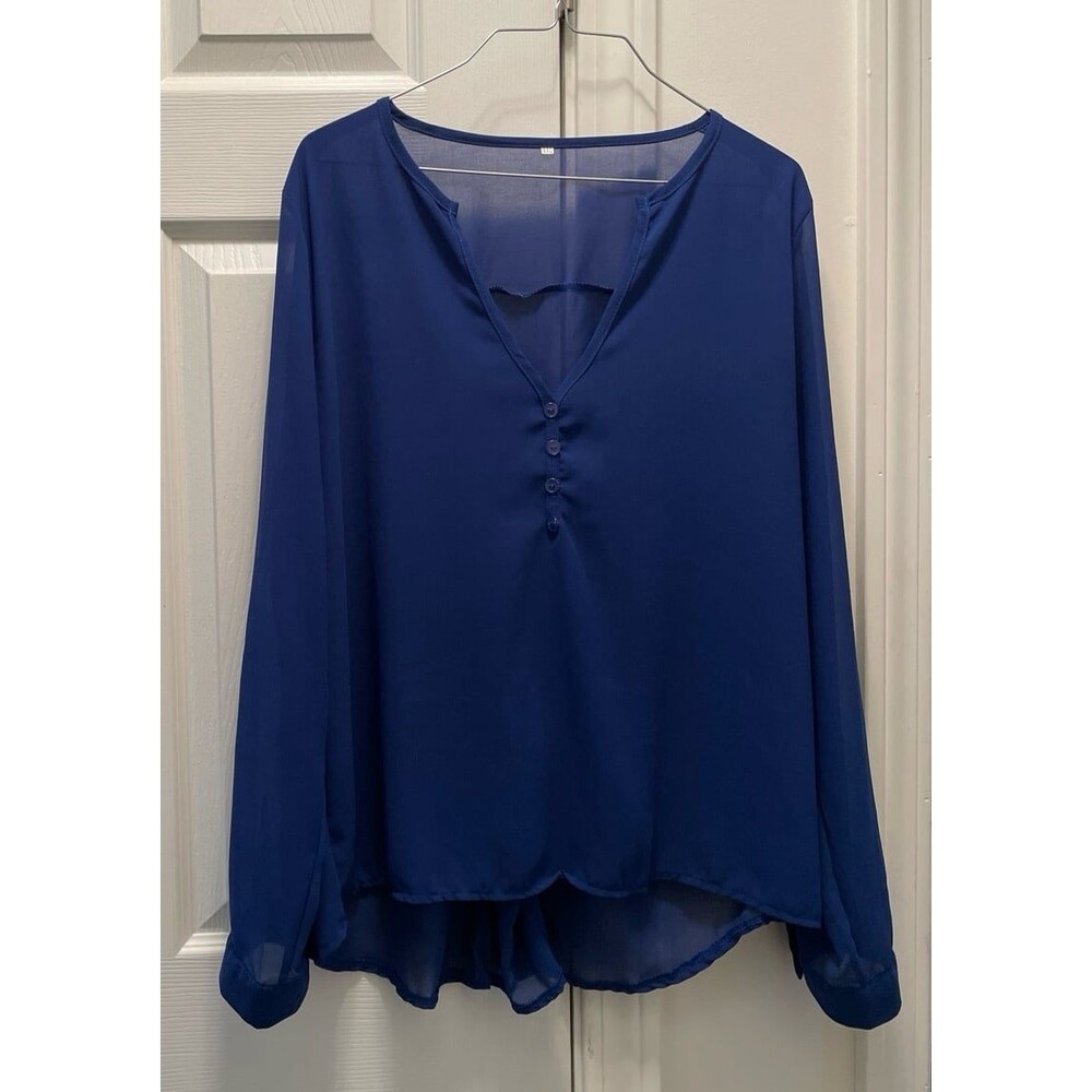 Women’s XXL Long Sleeve Sheer‎ Blouse